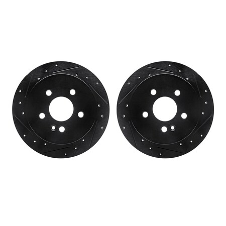 Dynamic Friction Co Rotors-Drilled and Slotted-Black, Zinc Plated black, Zinc Coated, 8002-63132 8002-63132